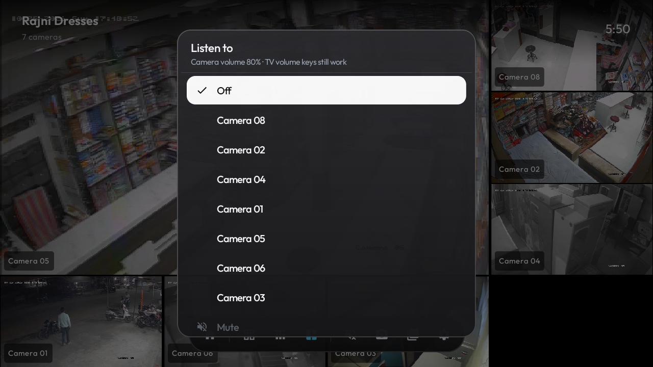 DeckTV audio channel picker